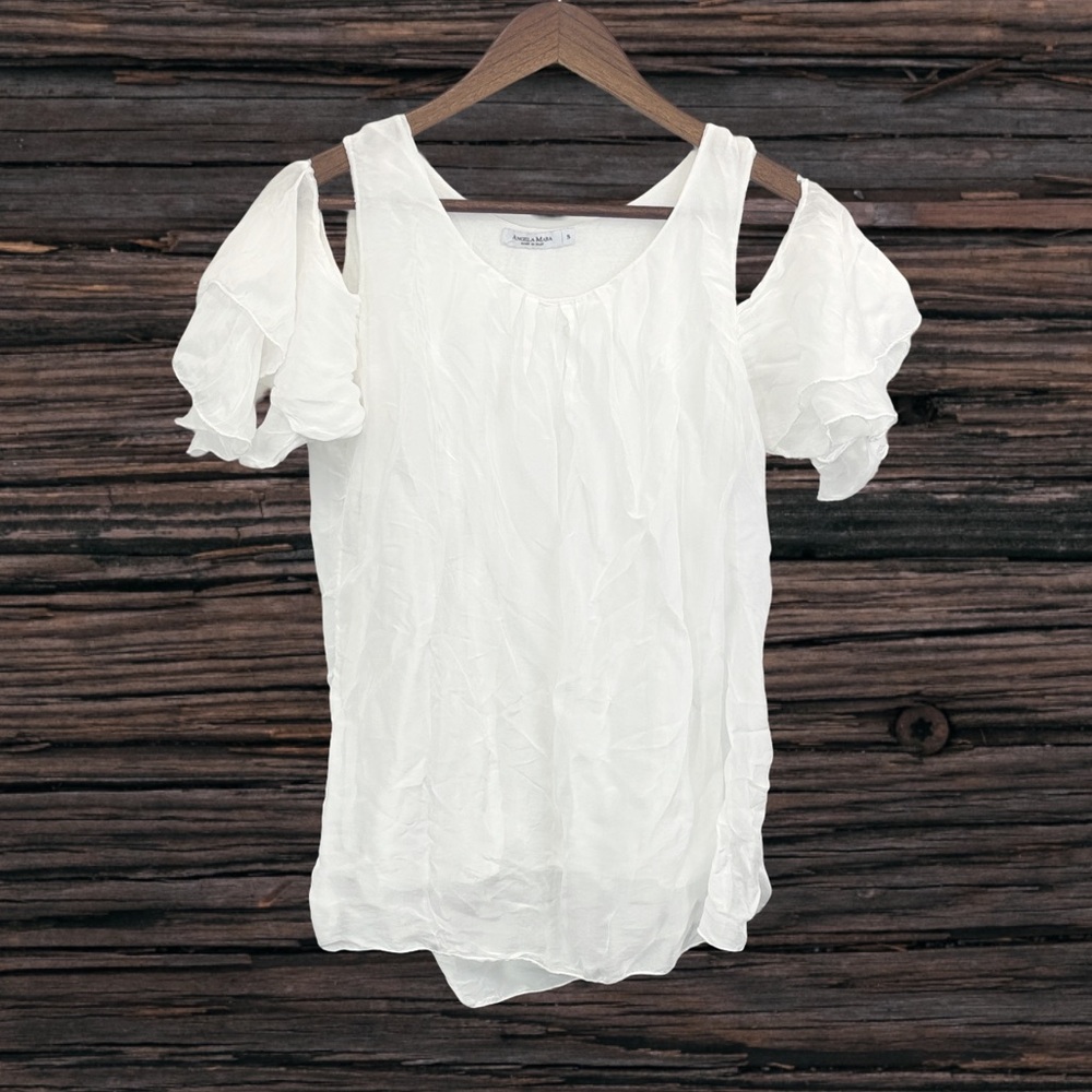 Elegant White Cold Shoulder Blouse